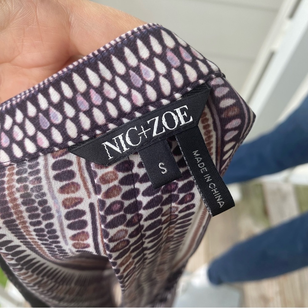 NIC + ZOE Walking On Midnight Striped Sleeveless Blouse - Picture 6 of 10